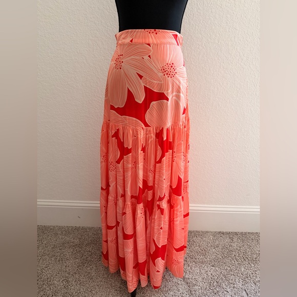 Praia by Dayanara Duran Dresses & Skirts - Praia by Dayanara Duran Floral Maxi Skirt | Orange Colombian Designer